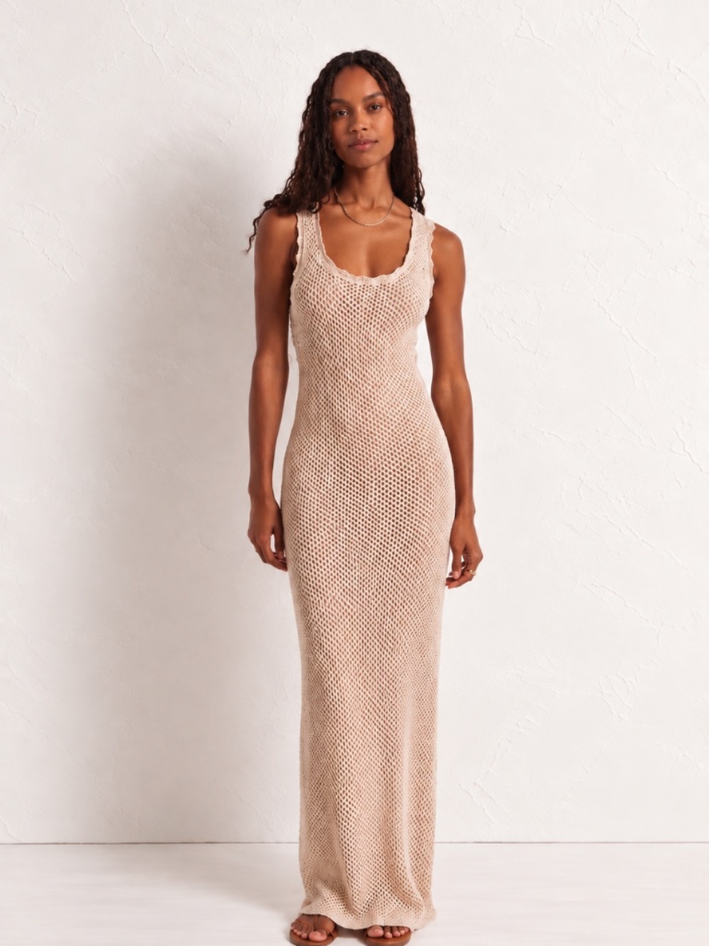 NWT Z Supply Ibiza Sweater Dress Natural L Crochet Cotton Maxi Dress